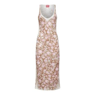 Diesel Midi Jurk - Dames - Casual kleedjes - Veelkleurig - S - Linnen - Kleedjes