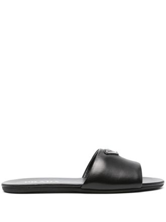 Prada Leather Slide Sandals Shoes