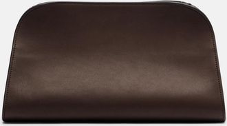 The Row Peggy Small leather clutch