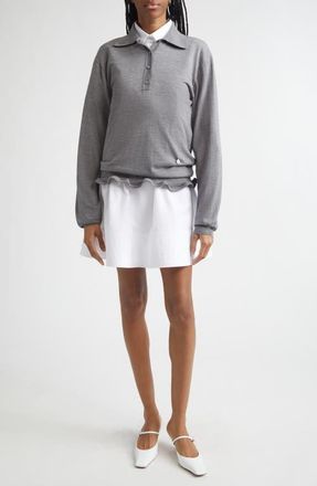 Stella McCartney Long Sleeve Poplin Mini Shirdress in Pure White at Nordstrom, Size 10 Us