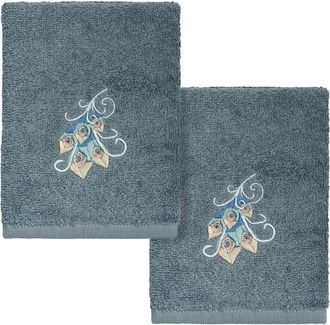 Linum Home Textiles 100% Turkish Cotton Penelope 2Pc Embellished Washcloth Set