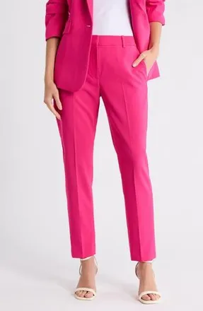 DKNY Pleated Straight Leg Pants in Hot Pink at Nordstrom Rack, Size 10