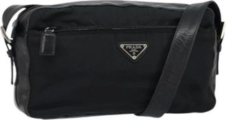 Prada Pre-owned Cross Body Bags, female, Black, Size: ONE SIZE Pre-owned Nylon Crossbody Bag