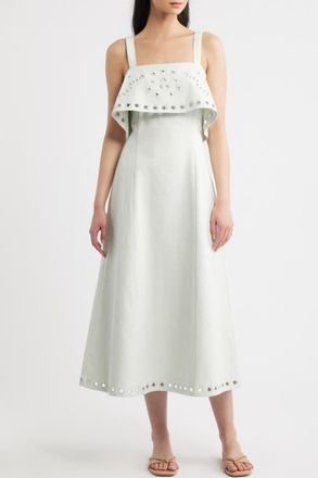Cleobella Kinsale Embroidered Eyelet Midi Dress in Skywriting at Nordstrom, Size X-Small