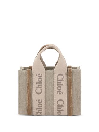 Chlo&eacute; Woody tote bag - women - Calf Leather/Linen/Flax - OS - Neutrals