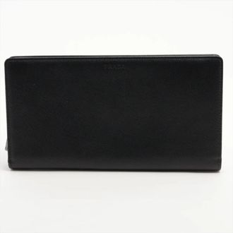 Prada Saffiano Black Saffiano Long Wallet (Bi-Fold) (Pre-Owned)