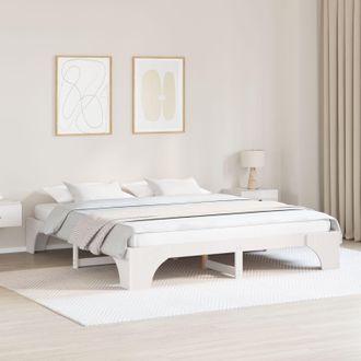 Berkfield Home Bed Frame White Solid wood 200 x 200 cm Simplistic Bed Frame