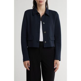 Amanda + Chelsea Piqu&eacute; Short Jacket in Navy at Nordstrom Rack, Size X-Small