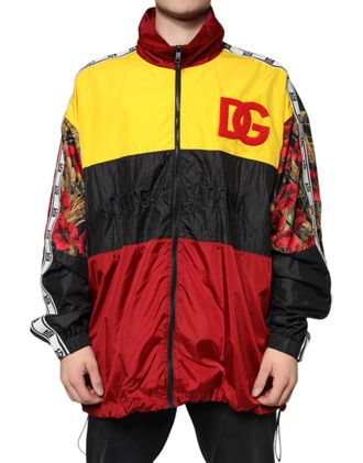 Dolce & Gabbana Multicolor Patchwork Men Full Zip Sweater Polyester Clothing