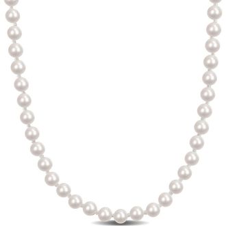Delmar 5-5.5mm Cultured Freshwater Pearl Necklace in Metallic Silver at Nordstrom Rack