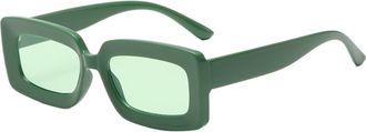 Generic Vintage Square Small Frame Sunglasses Men And Women Polarized Sports Beach Vacation Party Sun Glasses(Green)
