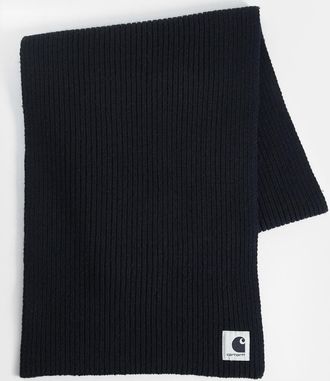 Carhartt Work in Progress sciarpa in maglia con logo patch nera-Nero