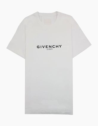 Givenchy Mens Givenchy Reverse Paris Logo Oversized T Shirt White 100 - Size: 34