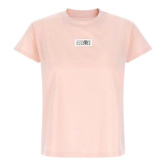 Maison Margiela Numeric Cotton T-shirt - female - MM6 Maison Margiela - T-Shirts - Pink - S - Tops