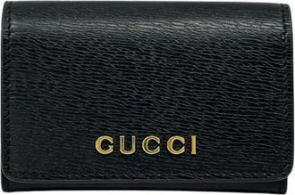 Gucci Pre-owned Visitekaartjeshouder - unisex - Vintage Accessoires - Zwart - ONE Size - Leer - Vintage
