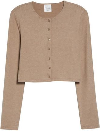 Leset Lauren Crop Cardigan in Sable at Nordstrom, Size X-Small