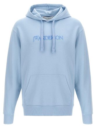 HOODIE WITH LOGO EMBROIDERY in black | JW Anderson US