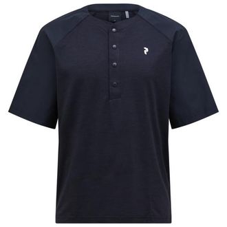 Peak Performance Trail Snap Henley S/S Velotrikot f&uuml;r Herren | blau