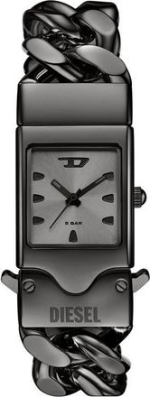 Diesel Closer Gunmetal Curb Chain Bracelet Watch, 22mm x 27mm at Nordstrom