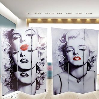 Trade Shop Trade Shop - Paravento Separe Divisorio Con 3 Pannelli 180x120cm Stampa F R Marilyn Monroe