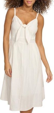 Kensie Bow Tie Front Cotton Minidress in White at Nordstrom Rack, Size 12