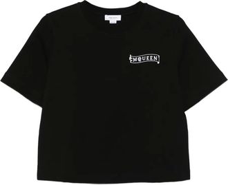 Alexander McQueen T-shirt met geborduurd logo - Zwart