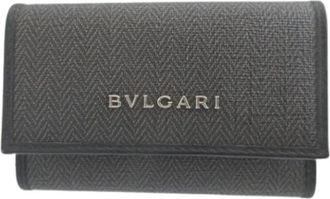 Bulgari Pre-owned Vintage Canvas Portemonnee - Dames - Vintage Accessoires - Grijs - ONE Size - Vintage