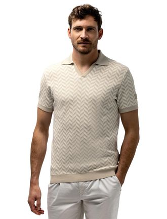 State of Art Korte mouw poloshirt State of Art beige katoen
