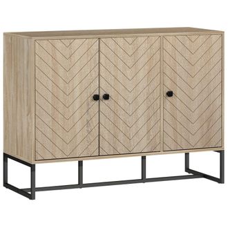 HOMCOM Aparador de sal&oacute;n 108x40x80 cm roble