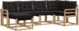 vidaXL Conjunto De Sof&aacute;s De Exterior 6 Uds. Blanco Y Negro Vidaxl