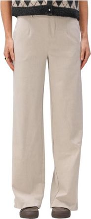 Object Dames Broeken Objlisa Wide Pant - Dames - Wijde Broeken - Beige - XL - Polyester - Broeken