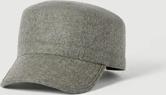 Brunello Cucinelli Virgin wool flannel field cap in Military at Nordstrom, Size Xx-Large