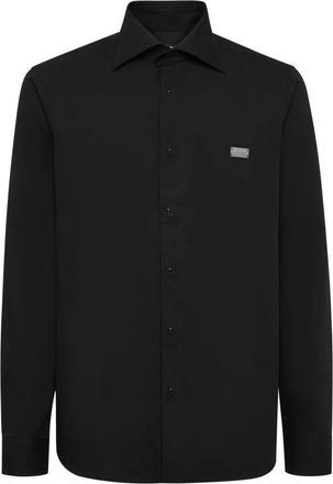 Philipp Plein Heren, Overhemden, Zwart, Maat: 2XL Katoen