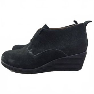 Dansko Womens Cadee Suede Leather Wedge Lace Up Bootie In Black