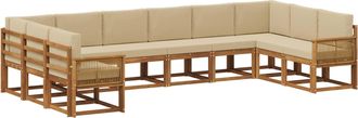 vidaXL Conjunto De Sof&aacute;s De Exterior 10 Uds. Natural Y Beige Vidaxl