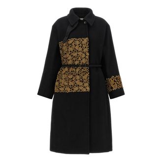 Dries Van Noten Regenjas - Dames - Mantels - Zwart - Maat: XS Wol