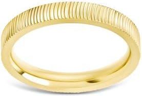 Sterling Forever Herringbone Ribbed Ring in Gold at Nordstrom, Size 9