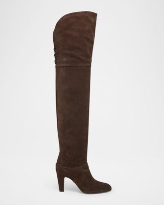 Chlo&eacute; Eve Suede Over-The-Knee Boots