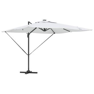 Berkfield Home Roma Cantilever Parasol with Solar LEDs - Sand - 286 x 285 x 270