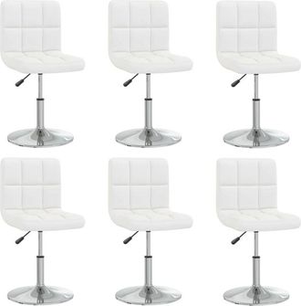 vidaXL Sillas De Comedor 6 Unidades Cuero Sint&eacute;tico Blanco Vidaxl