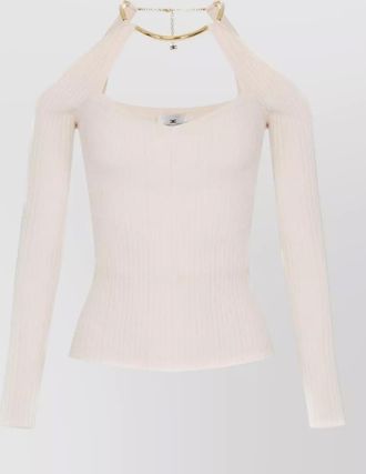 Elisabetta Franchi knit top fitted silhouette cold shoulder