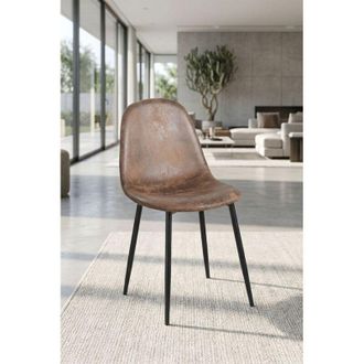 Regalos Miguel Regalos Miguel - Sillas Comedor - Silla Black Teok Polipiel Vintage - Marr&oacute;n Claro