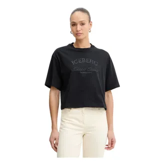 Iceberg Tops, Dames, Zwart, L, Katoen, Katoenen T-shirt