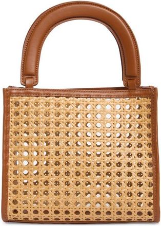 Reformation Emma Mini Top Handle Bag in Natural Rattan at Nordstrom