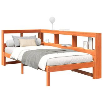Berkfield Home Decorative Bookcase Bed without Mattress Wax Brown 90x200 cm Soli