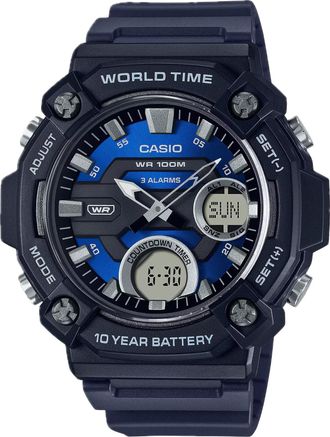 Casio Mens Analog-Digital Sport Watch with Blue Dial - AEQ-120W-2AVCF