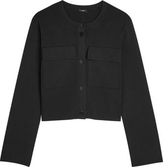 Joseph Stretch-knit Cardigan - Black - XL (UK16 / XL)