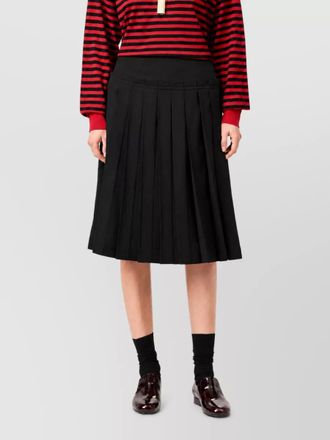 Ami virgin wool midi pleated skirt
