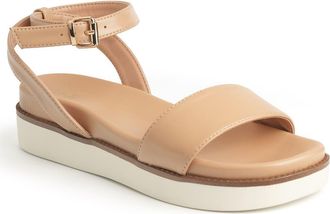 New York & Company Charli Ankle Strap Platform Sandal in Tan at Nordstrom Rack, Size 7.5
