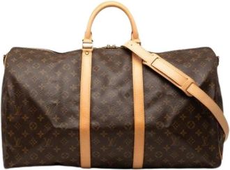 Louis Vuitton Pre-owned Keepall Bandouliere 50 - Dames - Vintage Weekendtas - Bruin - ONE Size - Leer - Vintage